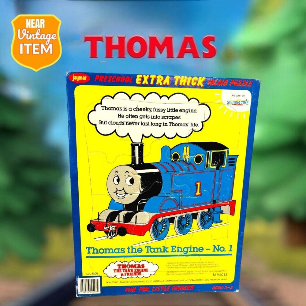Thomas The Tank Engine Vintage Preschool Tray Puzzle Jaymar Thick Cardboard.